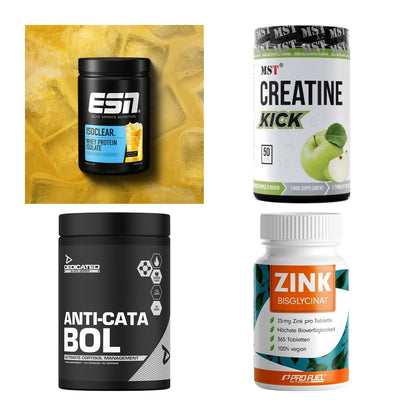 Wettkampfvorbereitung: ESN ISOCLEAR + MST Creatine + 2 weitere – alle enthaltenen Artikel