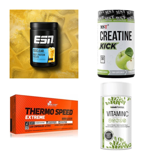 Wettkampfvorbereitung: ESN ISOCLEAR + MST Creatine + 2 weitere – alle enthaltenen Artikel