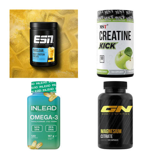Wettkampfvorbereitung: ESN ISOCLEAR + MST Creatine + 2 weitere – alle enthaltenen Artikel