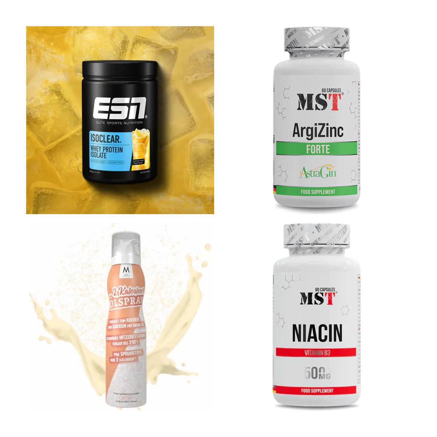 Wettkampfvorbereitung: ESN ISOCLEAR + MST ArgiZinc + 2 weitere – alle enthaltenen Artikel