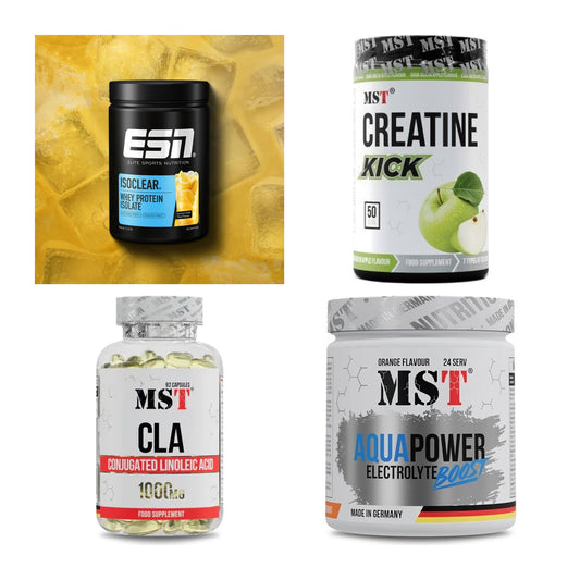 Wettkampfvorbereitung: ESN ISOCLEAR + MST Creatine + 2 weitere – alle enthaltenen Artikel