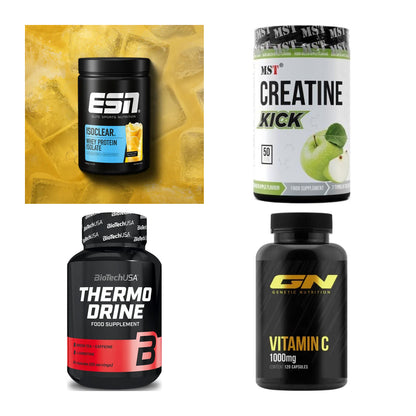 Wettkampfvorbereitung: ESN ISOCLEAR + MST Creatine + 2 weitere – alle enthaltenen Artikel