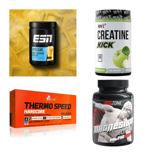 Wettkampfvorbereitung: ESN ISOCLEAR + MST Creatine + 2 weitere – alle enthaltenen Artikel