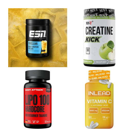 Wettkampfvorbereitung: ESN ISOCLEAR + MST Creatine + 2 weitere – alle enthaltenen Artikel