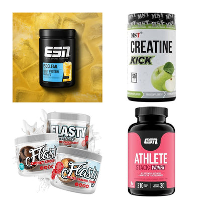 Wettkampfvorbereitung: ESN ISOCLEAR + MST Creatine + 2 weitere – alle enthaltenen Artikel