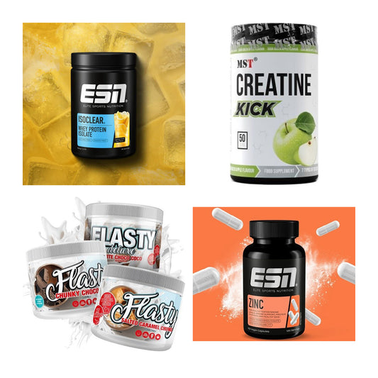 Wettkampfvorbereitung: ESN ISOCLEAR + MST Creatine + 2 weitere – alle enthaltenen Artikel