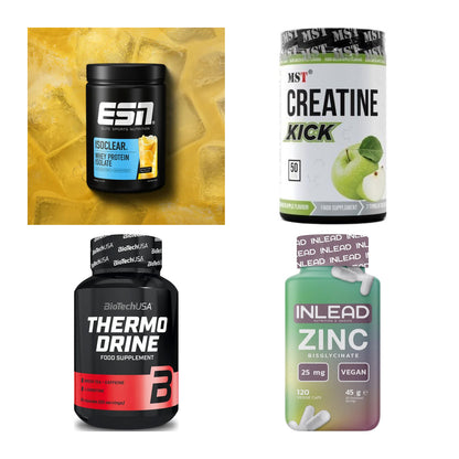 Wettkampfvorbereitung: ESN ISOCLEAR + MST Creatine + 2 weitere – alle enthaltenen Artikel