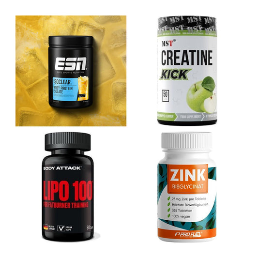 Wettkampfvorbereitung: ESN ISOCLEAR + MST Creatine + 2 weitere – alle enthaltenen Artikel