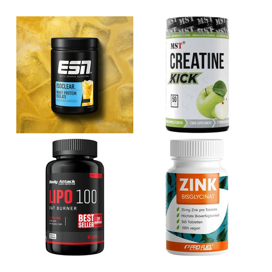 Wettkampfvorbereitung: ESN ISOCLEAR + MST Creatine + 2 weitere – alle enthaltenen Artikel