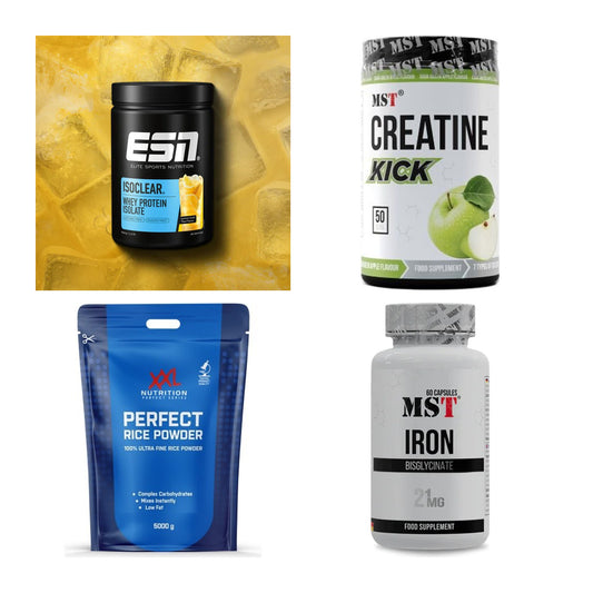 Wettkampfvorbereitung: ESN ISOCLEAR + MST Creatine + 2 weitere – alle enthaltenen Artikel