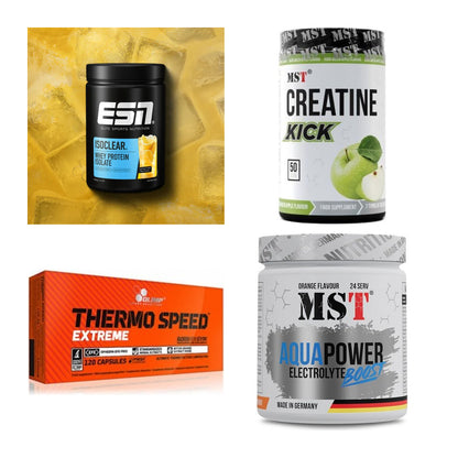 Wettkampfvorbereitung: ESN ISOCLEAR + MST Creatine + 2 weitere – alle enthaltenen Artikel