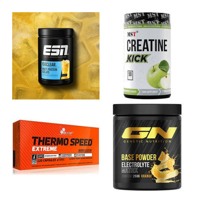 Wettkampfvorbereitung: ESN ISOCLEAR + MST Creatine + 2 weitere – alle enthaltenen Artikel
