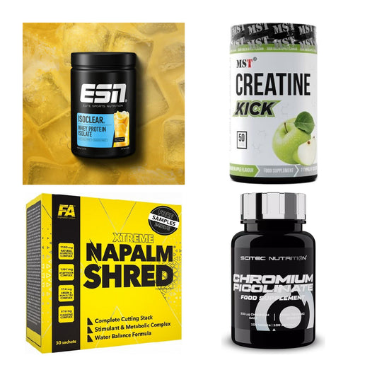 Wettkampfvorbereitung: ESN ISOCLEAR + MST Creatine + 2 weitere – alle enthaltenen Artikel