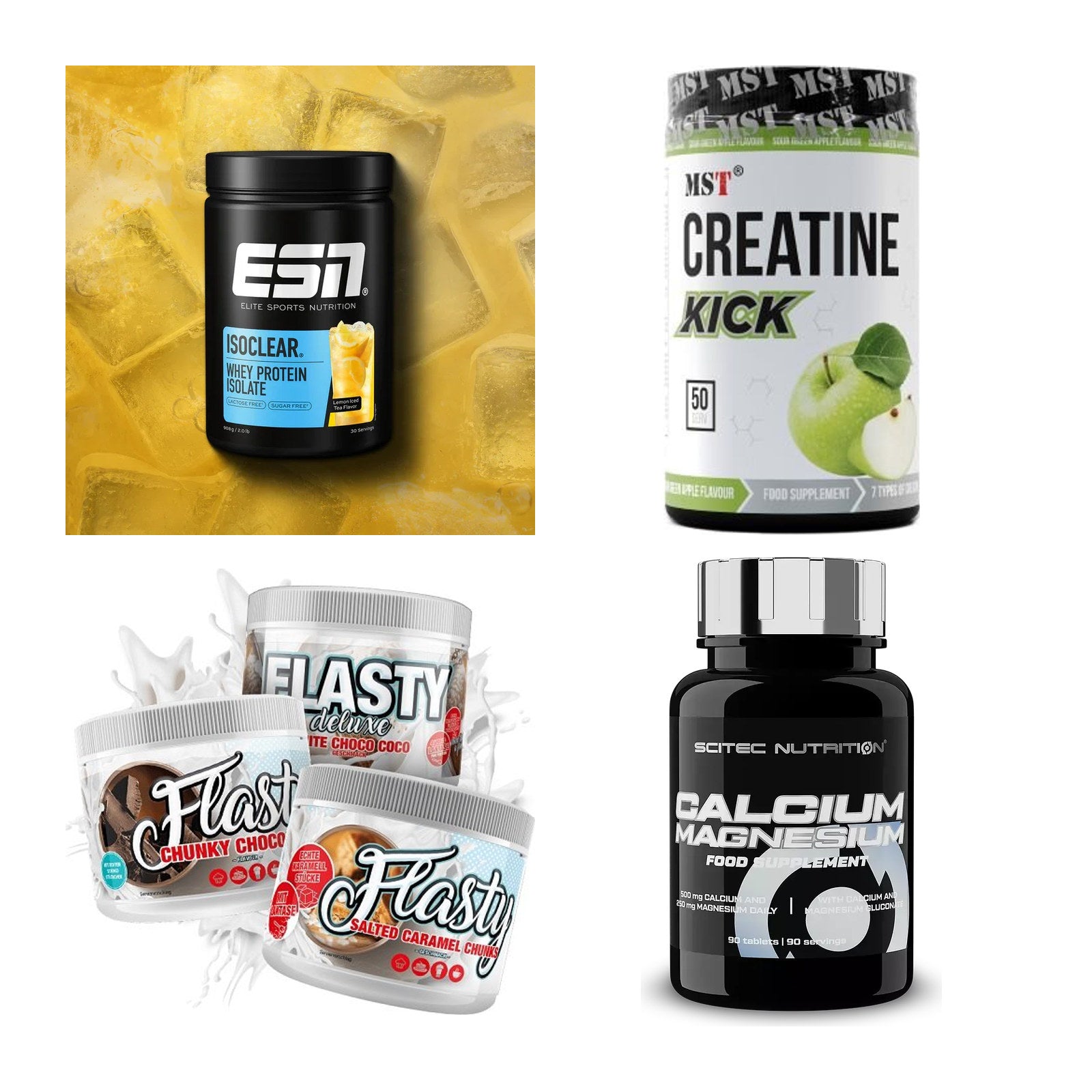 Wettkampfvorbereitung: ESN ISOCLEAR + MST Creatine + 2 weitere – alle enthaltenen Artikel