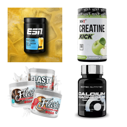 Wettkampfvorbereitung: ESN ISOCLEAR + MST Creatine + 2 weitere – alle enthaltenen Artikel