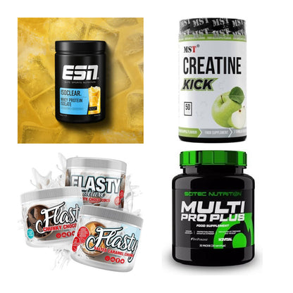 Wettkampfvorbereitung: ESN ISOCLEAR + MST Creatine + 2 weitere – alle enthaltenen Artikel