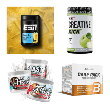 Wettkampfvorbereitung: ESN ISOCLEAR + MST Creatine + 2 weitere – alle enthaltenen Artikel