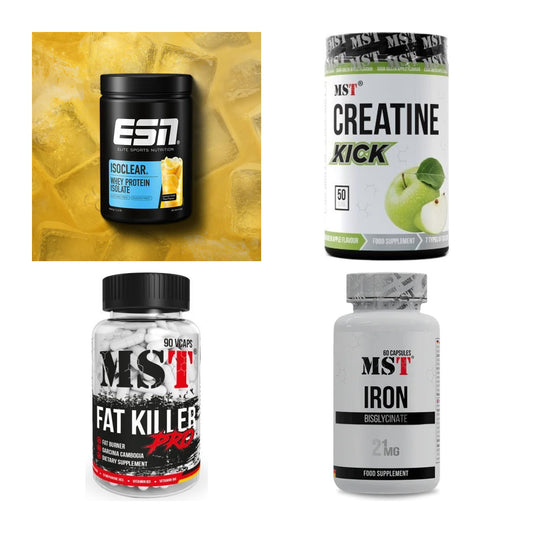Wettkampfvorbereitung: ESN ISOCLEAR + MST Creatine + 2 weitere – alle enthaltenen Artikel