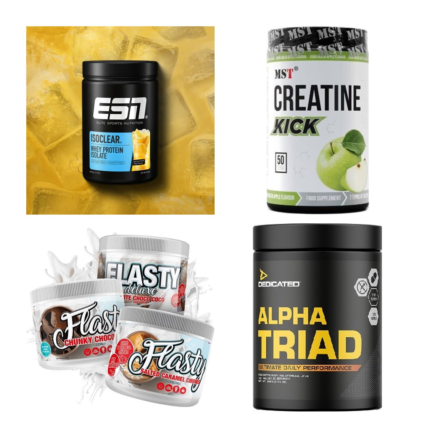 Wettkampfvorbereitung: ESN ISOCLEAR + MST Creatine + 2 weitere – alle enthaltenen Artikel