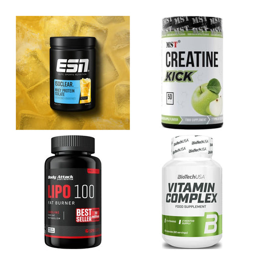 Wettkampfvorbereitung: ESN ISOCLEAR + MST Creatine + 2 weitere – alle enthaltenen Artikel