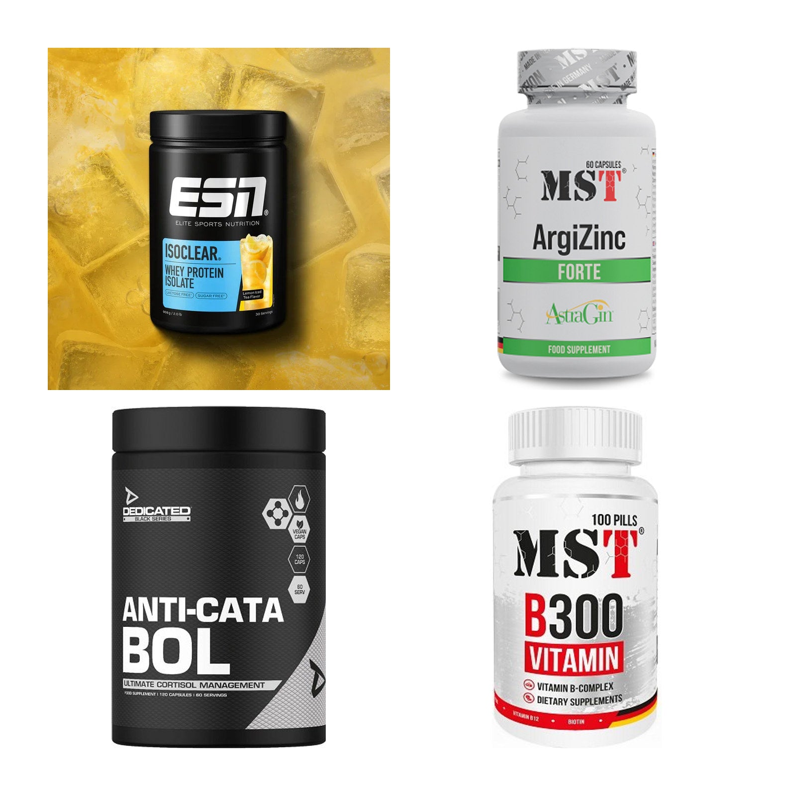 Wettkampfvorbereitung: ESN ISOCLEAR + MST ArgiZinc + 2 weitere – alle enthaltenen Artikel