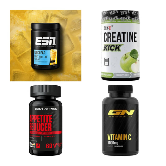 Wettkampfvorbereitung: ESN ISOCLEAR + MST Creatine + 2 weitere – alle enthaltenen Artikel