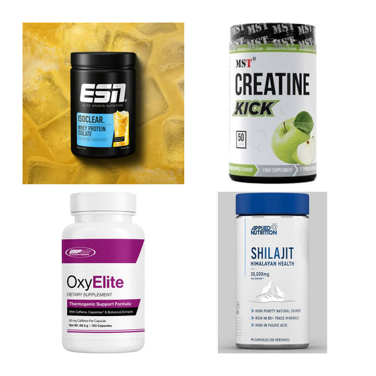Wettkampfvorbereitung: ESN ISOCLEAR + MST Creatine + 2 weitere – alle enthaltenen Artikel