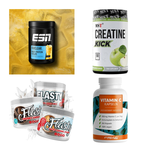 Wettkampfvorbereitung: ESN ISOCLEAR + MST Creatine + 2 weitere – alle enthaltenen Artikel