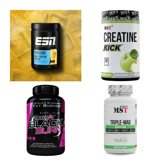 Wettkampfvorbereitung: ESN ISOCLEAR + MST Creatine + 2 weitere – alle enthaltenen Artikel