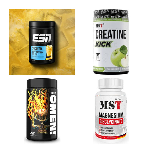 Wettkampfvorbereitung: ESN ISOCLEAR + MST Creatine + 2 weitere – alle enthaltenen Artikel