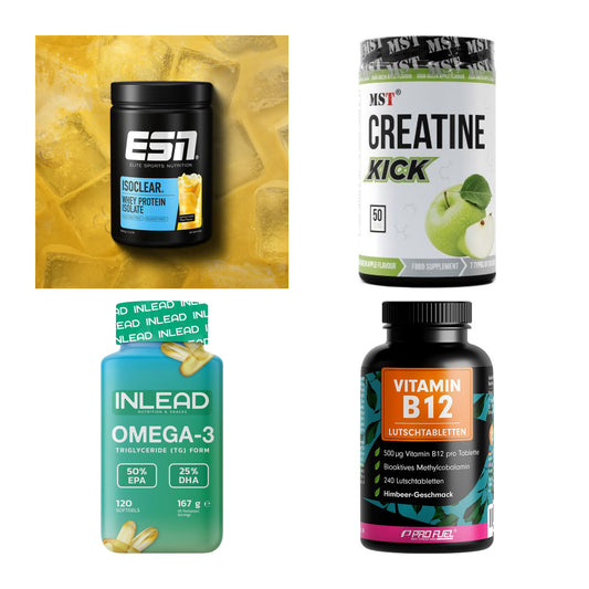 Wettkampfvorbereitung: ESN ISOCLEAR + MST Creatine + 2 weitere – alle enthaltenen Artikel