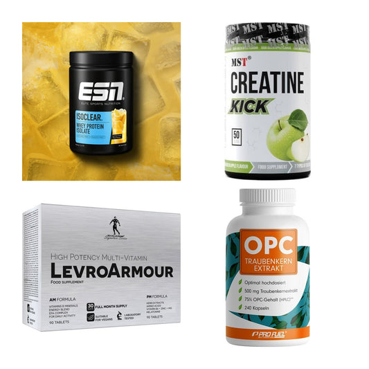Wettkampfvorbereitung: ESN ISOCLEAR + MST Creatine + 2 weitere – alle enthaltenen Artikel