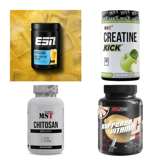 Wettkampfvorbereitung: ESN ISOCLEAR + MST Creatine + 2 weitere – alle enthaltenen Artikel