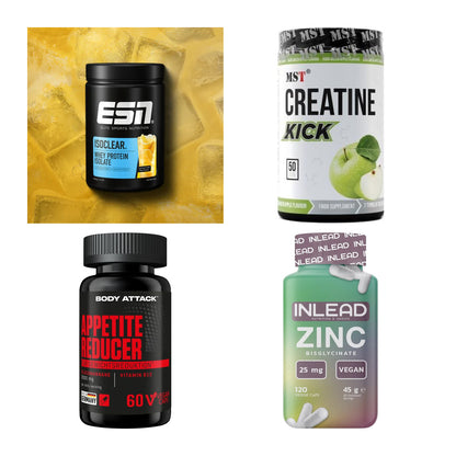 Wettkampfvorbereitung: ESN ISOCLEAR + MST Creatine + 2 weitere – alle enthaltenen Artikel