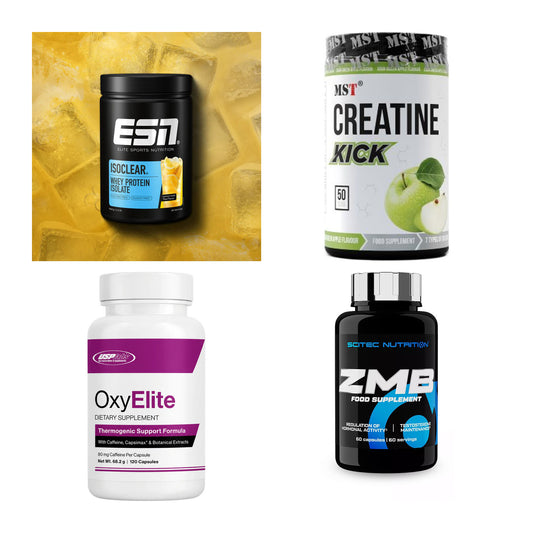 Wettkampfvorbereitung: ESN ISOCLEAR + MST Creatine + 2 weitere – alle enthaltenen Artikel