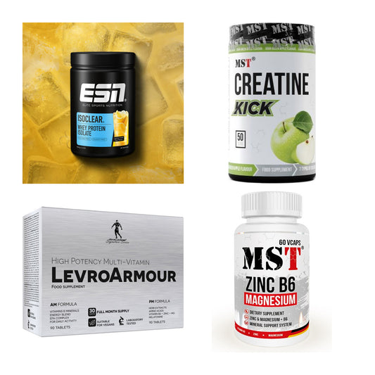 Wettkampfvorbereitung: ESN ISOCLEAR + MST Creatine + 2 weitere – alle enthaltenen Artikel