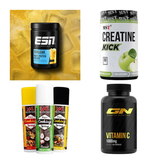 Wettkampfvorbereitung: ESN ISOCLEAR + MST Creatine + 2 weitere – alle enthaltenen Artikel