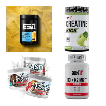 Wettkampfvorbereitung: ESN ISOCLEAR + MST Creatine + 2 weitere – alle enthaltenen Artikel