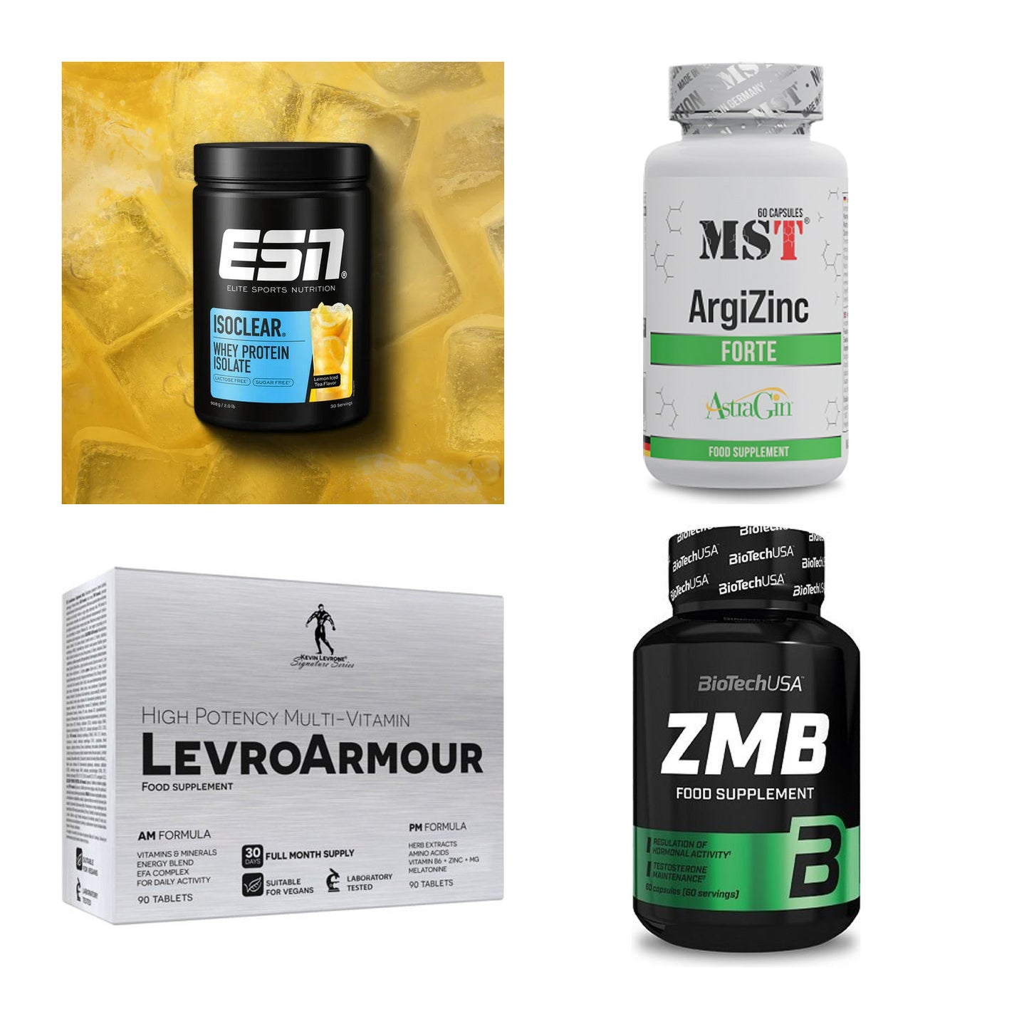 Wettkampfvorbereitung: ESN ISOCLEAR + MST ArgiZinc + 2 weitere – alle enthaltenen Artikel