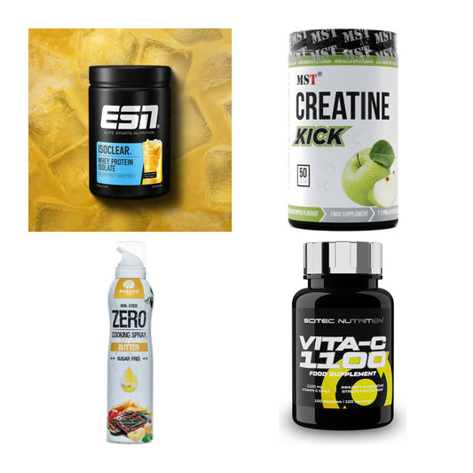 Wettkampfvorbereitung: ESN ISOCLEAR + MST Creatine + 2 weitere – alle enthaltenen Artikel