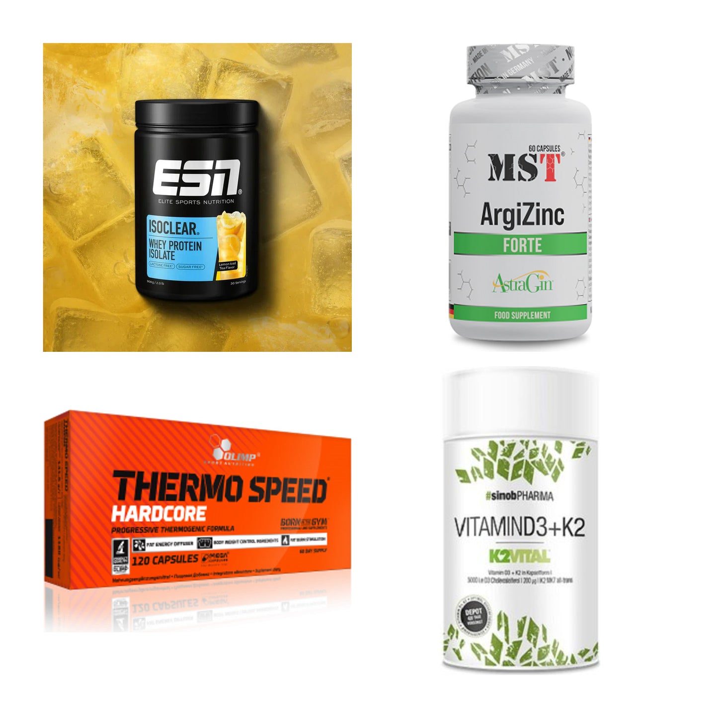 Wettkampfvorbereitung: ESN ISOCLEAR + MST ArgiZinc + 2 weitere – alle enthaltenen Artikel