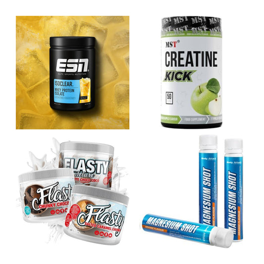 Wettkampfvorbereitung: ESN ISOCLEAR + MST Creatine + 2 weitere – alle enthaltenen Artikel