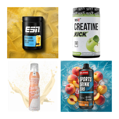 Wettkampfvorbereitung: ESN ISOCLEAR + MST Creatine + 2 weitere – alle enthaltenen Artikel