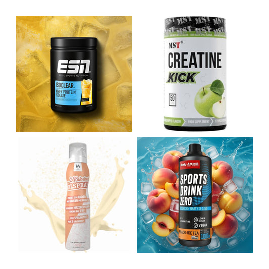 Wettkampfvorbereitung: ESN ISOCLEAR + MST Creatine + 2 weitere – alle enthaltenen Artikel