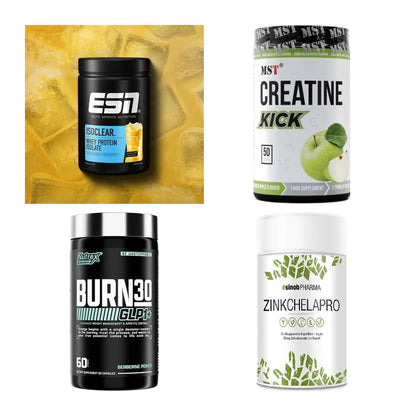 Wettkampfvorbereitung: ESN ISOCLEAR + MST Creatine + 2 weitere – alle enthaltenen Artikel