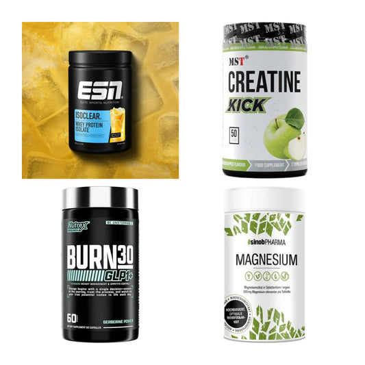 Wettkampfvorbereitung: ESN ISOCLEAR + MST Creatine + 2 weitere – alle enthaltenen Artikel