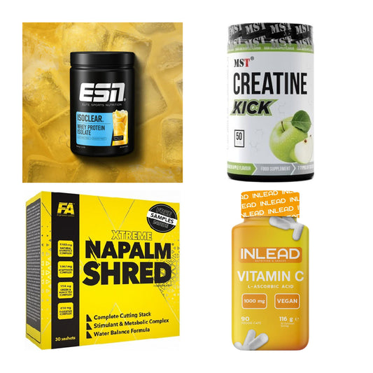 Wettkampfvorbereitung: ESN ISOCLEAR + MST Creatine + 2 weitere – alle enthaltenen Artikel