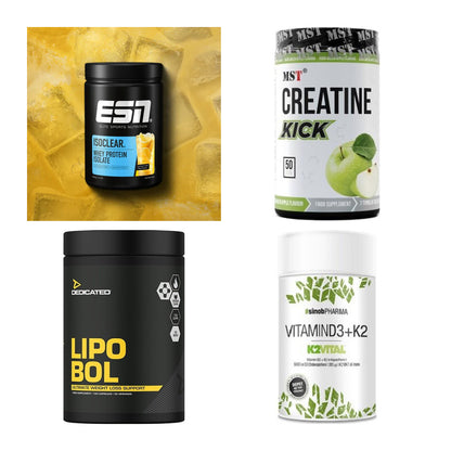 Wettkampfvorbereitung: ESN ISOCLEAR + MST Creatine + 2 weitere – alle enthaltenen Artikel