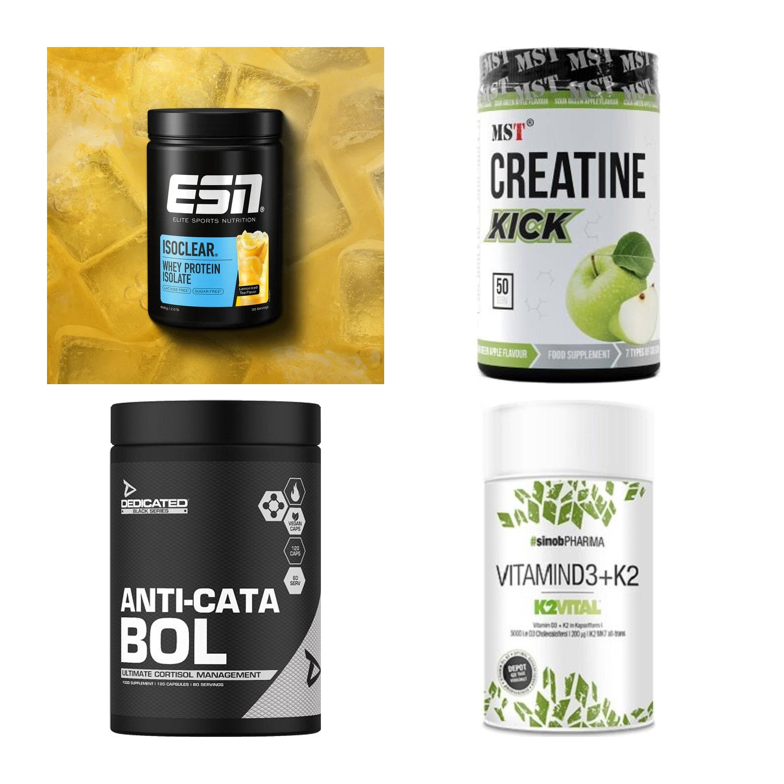 Wettkampfvorbereitung: ESN ISOCLEAR + MST Creatine + 2 weitere – alle enthaltenen Artikel
