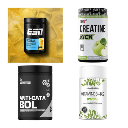 Wettkampfvorbereitung: ESN ISOCLEAR + MST Creatine + 2 weitere – alle enthaltenen Artikel